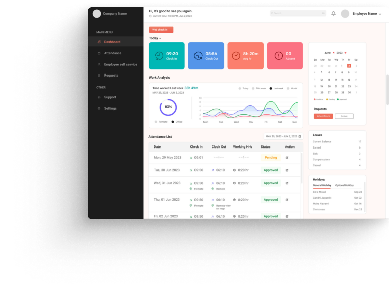 SaaS hero section